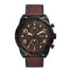 Fossil Bronson Chronograph Dark Brown Dial Brown Leather Strap (FS5875)