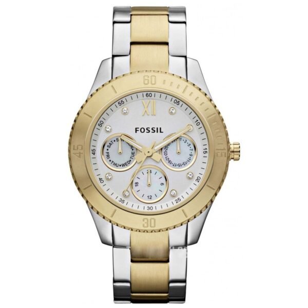 Fossil Estella White Dial Two Tone Bracelet Watch (ES3208)